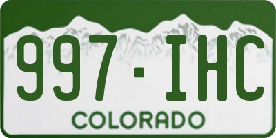 CO license plate 997IHC