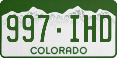 CO license plate 997IHD