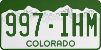 CO license plate 997IHM