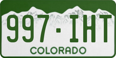 CO license plate 997IHT
