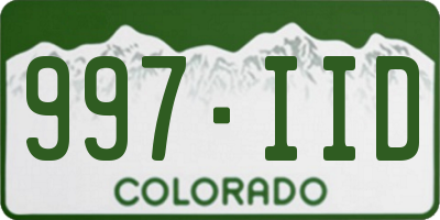 CO license plate 997IID