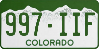 CO license plate 997IIF