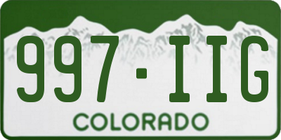 CO license plate 997IIG