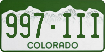 CO license plate 997III