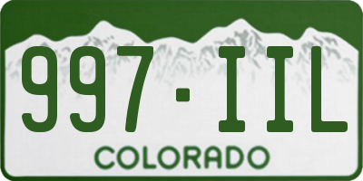 CO license plate 997IIL