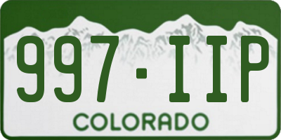 CO license plate 997IIP