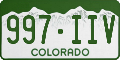 CO license plate 997IIV