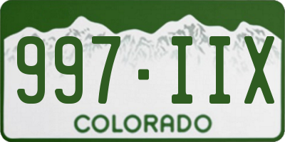 CO license plate 997IIX