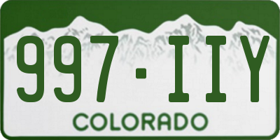 CO license plate 997IIY