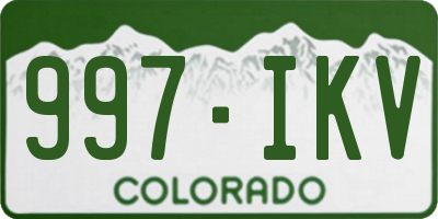 CO license plate 997IKV