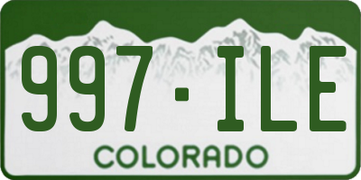 CO license plate 997ILE