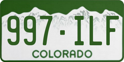 CO license plate 997ILF
