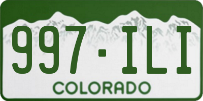 CO license plate 997ILI