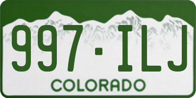 CO license plate 997ILJ