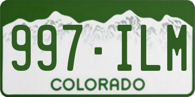 CO license plate 997ILM