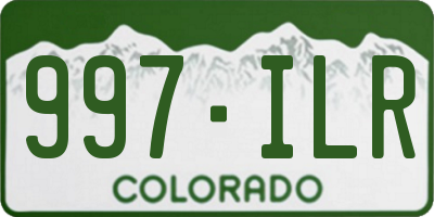 CO license plate 997ILR