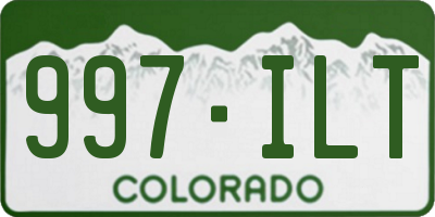 CO license plate 997ILT