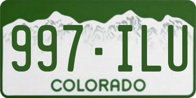 CO license plate 997ILU