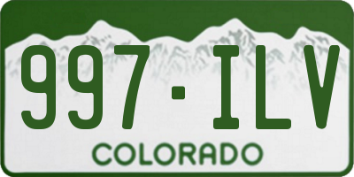 CO license plate 997ILV