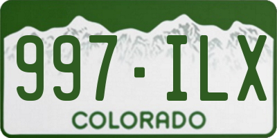 CO license plate 997ILX