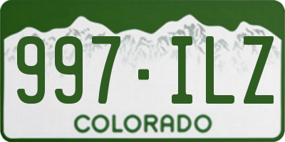 CO license plate 997ILZ