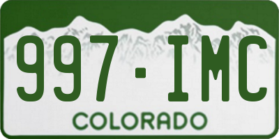 CO license plate 997IMC