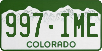 CO license plate 997IME
