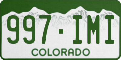 CO license plate 997IMI