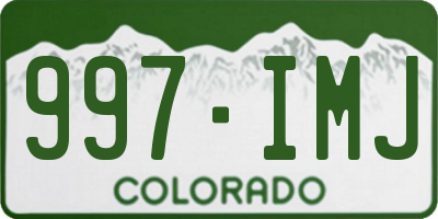 CO license plate 997IMJ