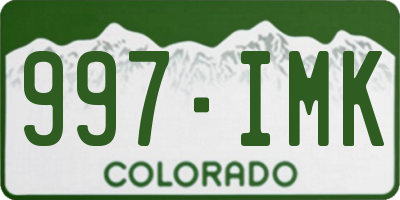 CO license plate 997IMK