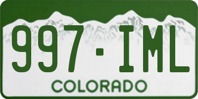 CO license plate 997IML