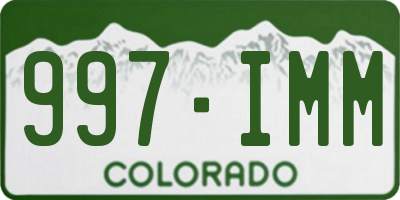 CO license plate 997IMM