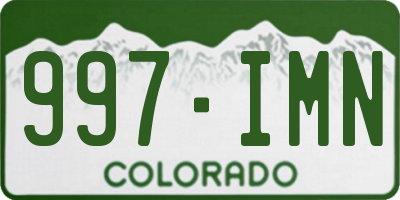 CO license plate 997IMN