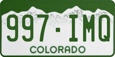 CO license plate 997IMQ