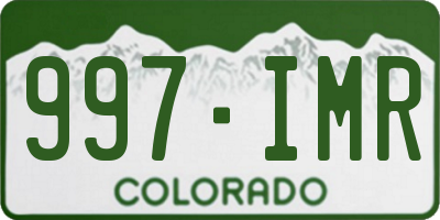 CO license plate 997IMR