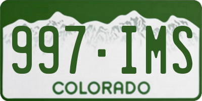 CO license plate 997IMS