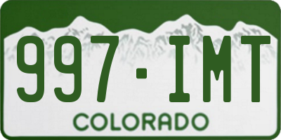 CO license plate 997IMT