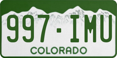 CO license plate 997IMU