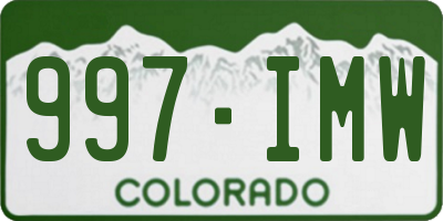 CO license plate 997IMW
