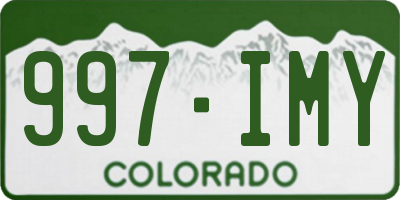 CO license plate 997IMY