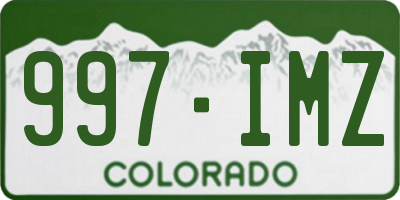 CO license plate 997IMZ