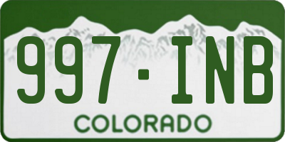 CO license plate 997INB
