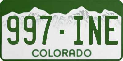 CO license plate 997INE