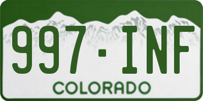 CO license plate 997INF