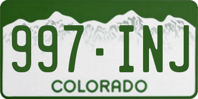 CO license plate 997INJ