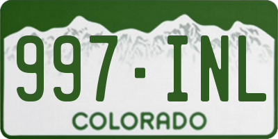 CO license plate 997INL