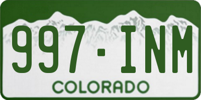CO license plate 997INM