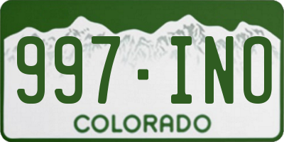 CO license plate 997INO