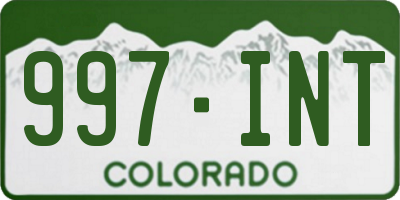 CO license plate 997INT