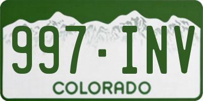 CO license plate 997INV